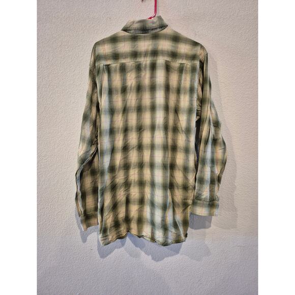 Carhartt Men's Plaid Flannel Shirt Long Sleeve Button Up Size L Green - Picture 2 of 4